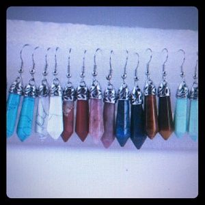 Real Crystal quartz pendants and earrings